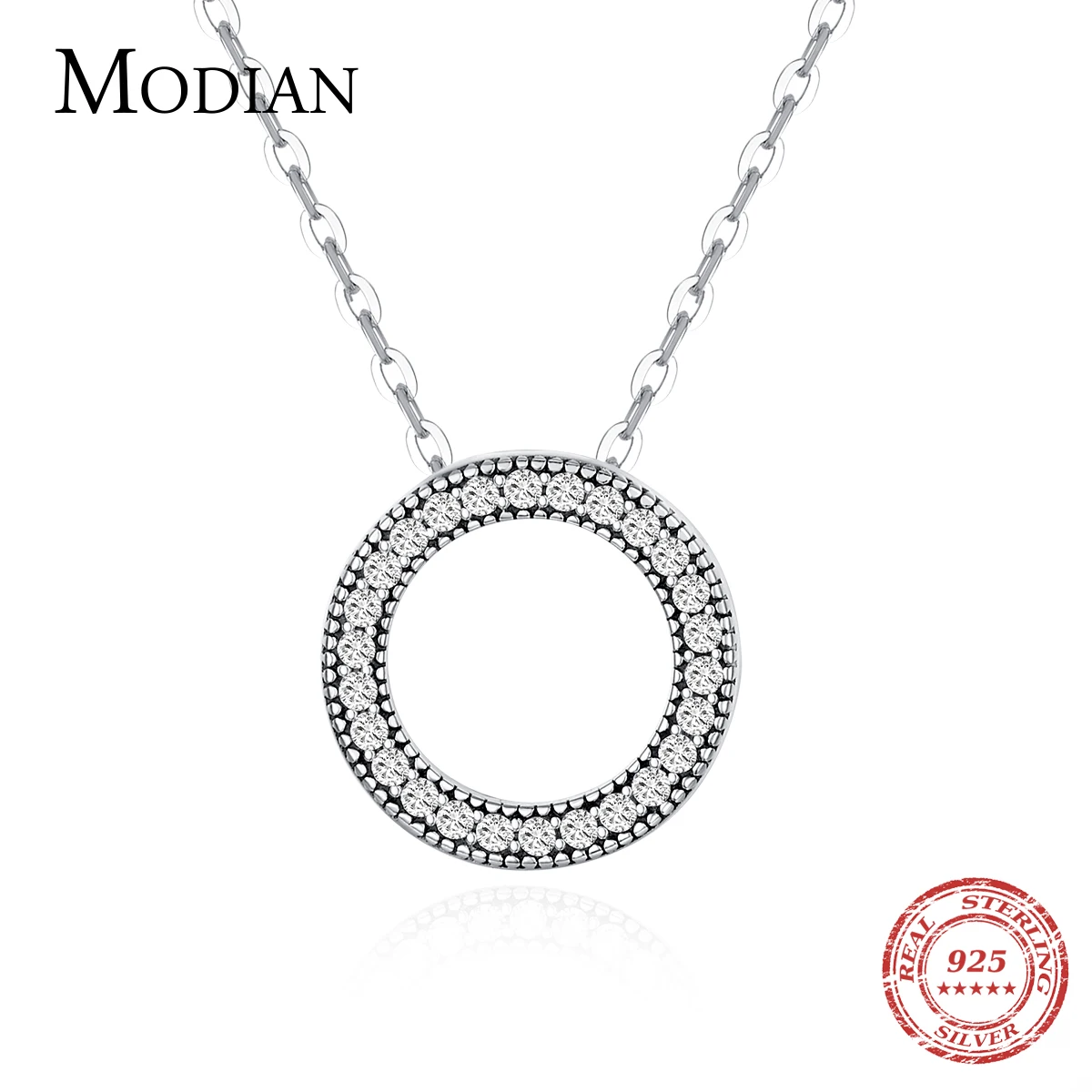 Top Trends: Modian Romantic Real 925 Sterling Silver Fashion Round Hearts Necklace For Women Fantastic Life Wedding Necklaces Jewelry Gift Shoppable Styles