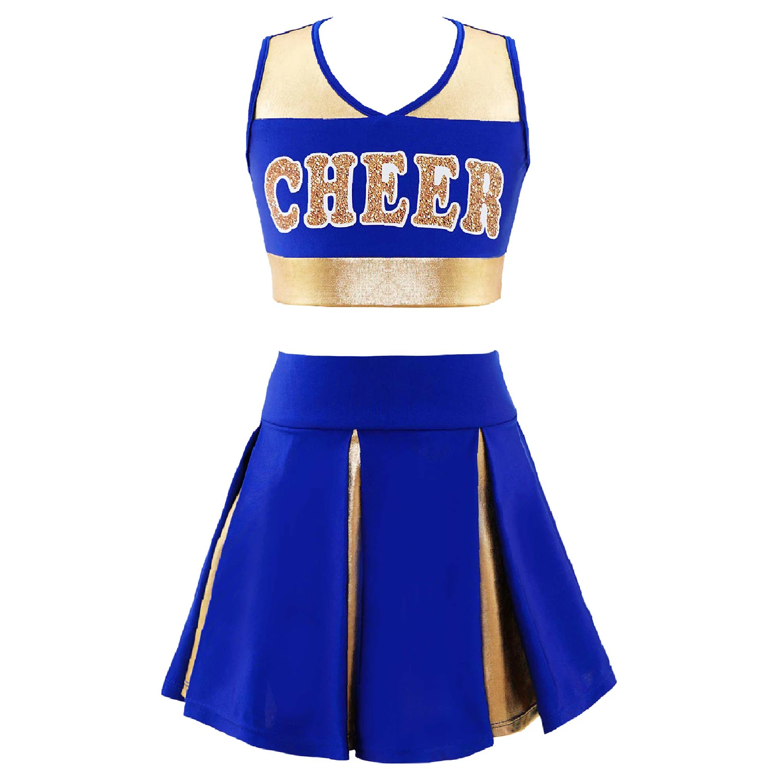 Top Trends: Kids Girls Cheerleader Uniform Costume Outfits Cheerleading Encourage Performance Sets Children Tank Top With Pleated Skirt Set Shoppable Styles