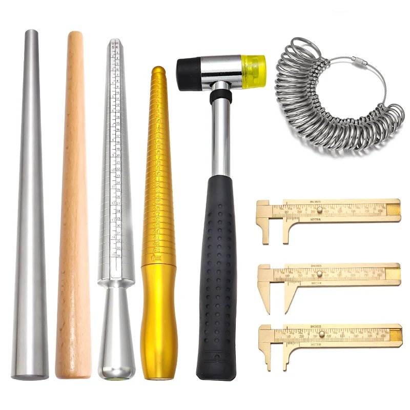 Top Trends: Finger Sizes Measuring Equipment Metal Stick Ring Sizer Ring Stick Enlarger Mandrel Gauge Tools Set Professional Jewelry Tools Shoppable Styles