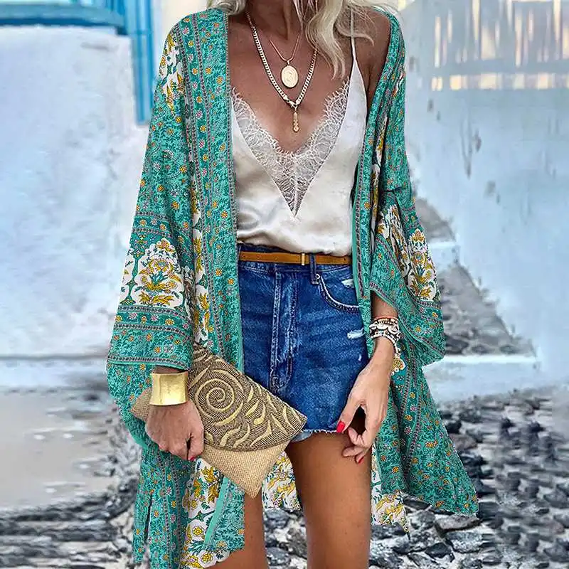 Top Trends: Bohemian Printed Cardigan Women's Summer Blouses Kimono Cape ZANZEA 2023 Casual Long Sleeve Floral Blsua Female Open Front Tunic Shoppable Styles