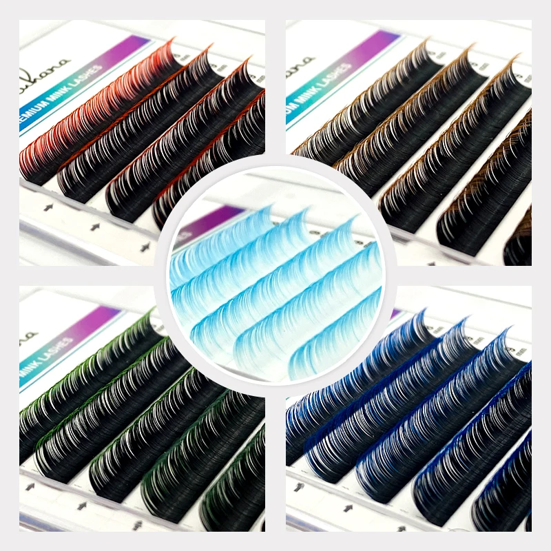 Top Trends: NATUHANA Ombre Color Eyelash Extension Individual Mink Colored Lashes False Gradient Eyelashes Professional Salon Makeup Tools Shoppable Styles