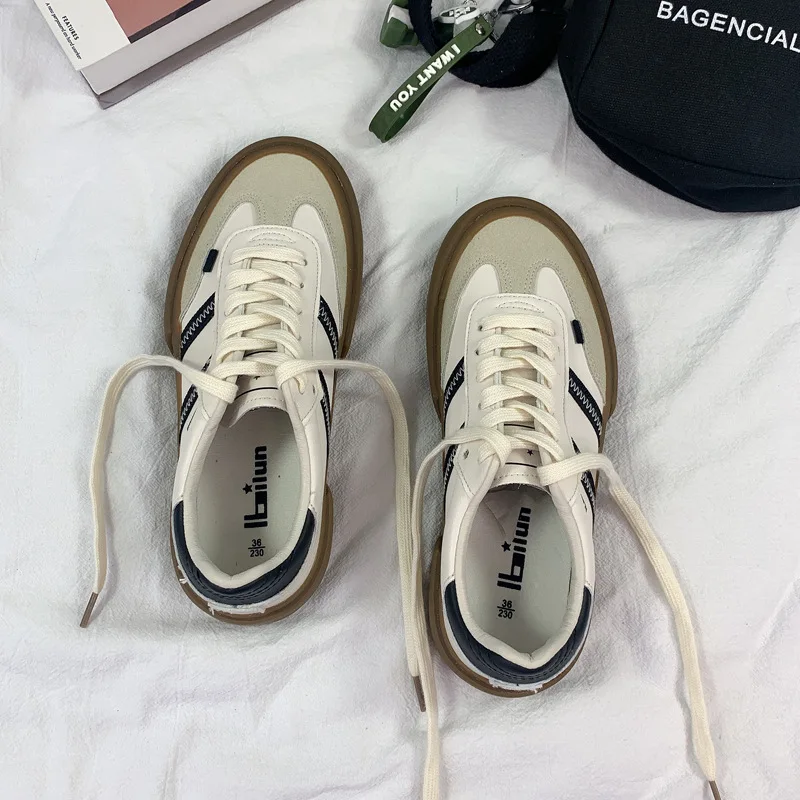 Top Trends: 2021 Autumn New Luxury Shoes For Woman Classic Sneakers Women Leather Retro Low Cut Lace -up Casual Women Sneakers Plus Size 44 Shoppable Styles