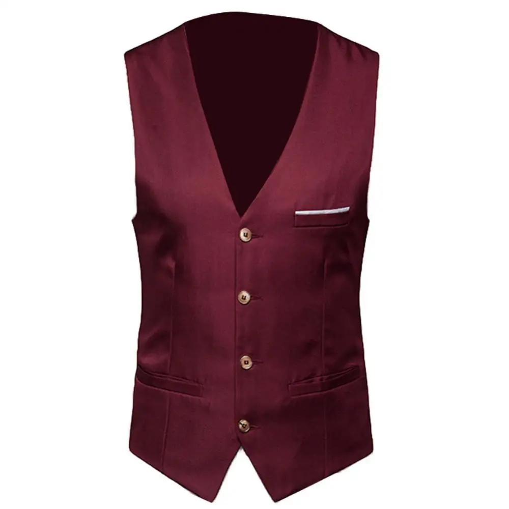 Top Trends: New Formal Men Solid Color Suit Vest Single Breasted Business Waistcoat Gilet Casual Sleeveless Slim Dress Vest For Men Business Shoppable Styles