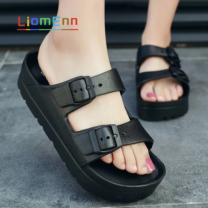 Top Trends: Summer Thick Platform EVA Slippers Women Cloud Sandals Flip Flops Beach Flat Pink Red Black White Slides 2024 Outdoor Shoes Shoppable Styles - Image 5