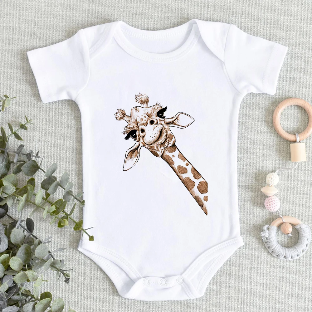 Top Trends: Fashion One-Pieces Newborn Bodysuit Ropa De Debe Hipster Graphic Infant Jumpsuits Giraffe 0-24M New Baby Girl Boy Clothes Shoppable Styles