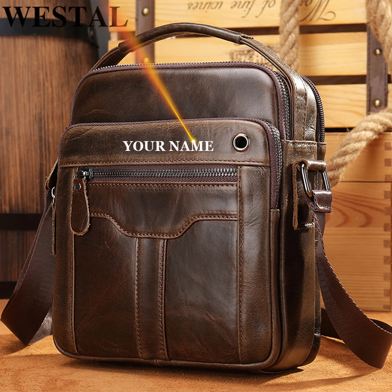 Top Trends: WESTAL Men&#039;s Bag Genuine Leather Shoulder Bag Husband Mid Party Bag For Man Messenger Crossbody Bags Leather Men Handbags 7013 Shoppable Styles