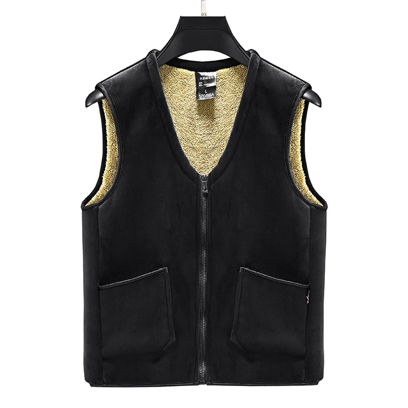 Top Trends: Lamb Cashmere Silver Fox Vest Middle-Aged And Elderly Winter V-Neck Coat Men&#039;S Sleeveless Waistcoat Shoppable Styles