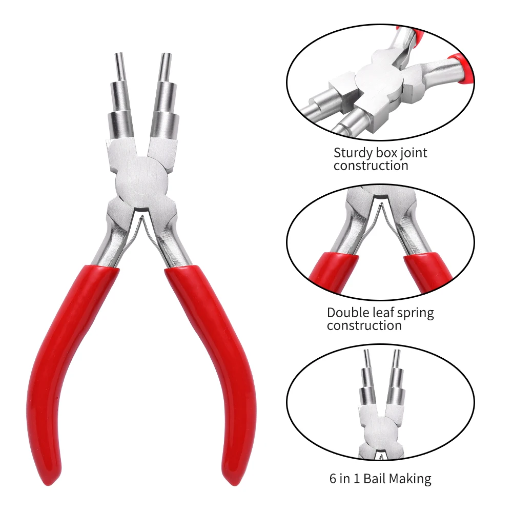 Top Trends: Pandahall 1 Set DIY Jewelry Tool Sets With Wire Looping Forming Pliers 6 Step Multi-Size Barrels Round Nose Plier Copper Wires Shoppable Styles - Image 4