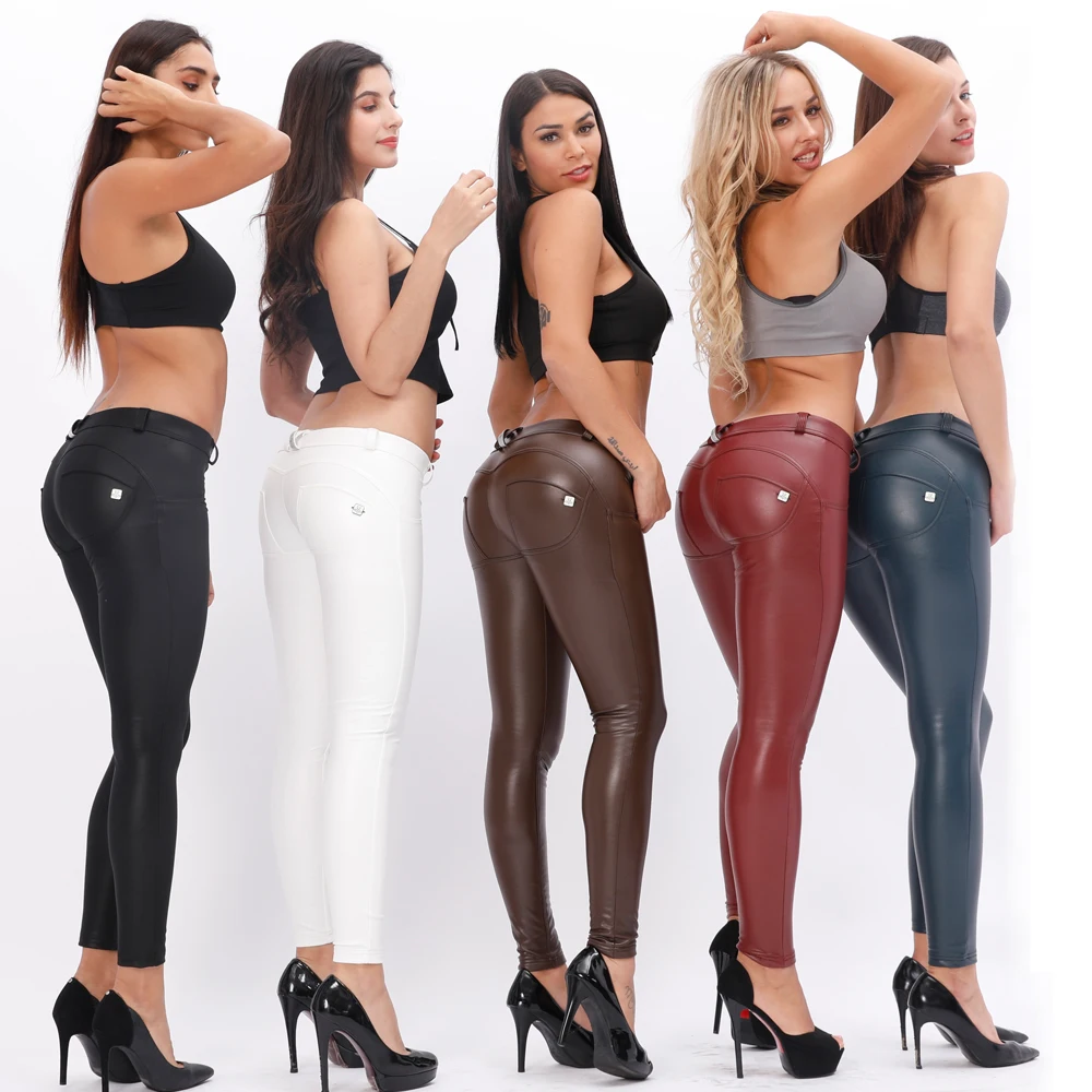 Top Trends: Shascullfites Melody Faux Leather Pants For Women Skinny Leggings Latex Pencil Pu Pants Women&#039;s Clothing 2022 Fashion Shoppable Styles