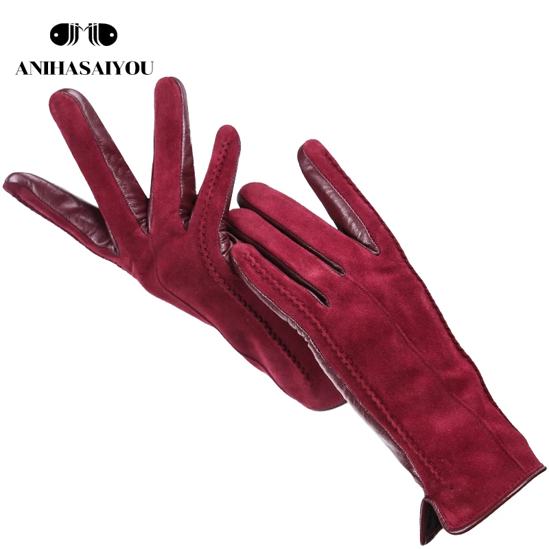 Top Trends: Good Quality Touch Gloves Color Winter Women&#039;s Leather Gloves Genuine Suede 50% Genuine Leather 50% Women&#039;s Gloves -2007 Shoppable Styles