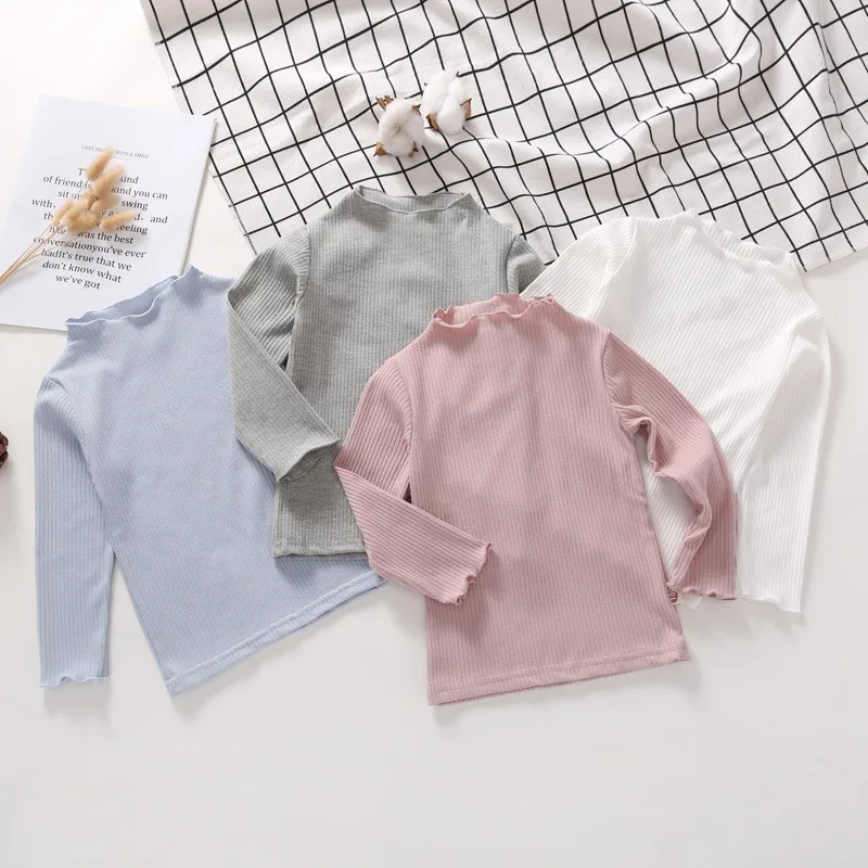 Top Trends: Girls T-Shirt Long-sleeve Baby Kids Turtleneck Bottoming Shirt For Children Clothes New Spring Girl Tops Shoppable Styles