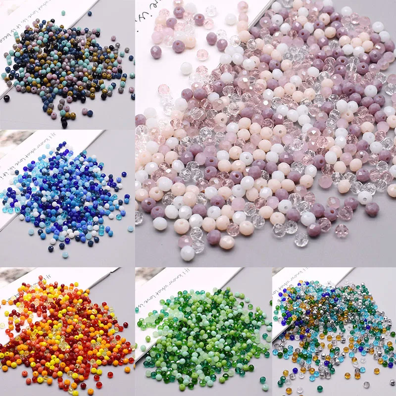 Top Trends: New Style Mixed Color 4mm Crystal Glass Beads Rondell Faceted Glass Beads Loose Spacer Beads For Jewelry Making DIY Bracelet Shoppable Styles