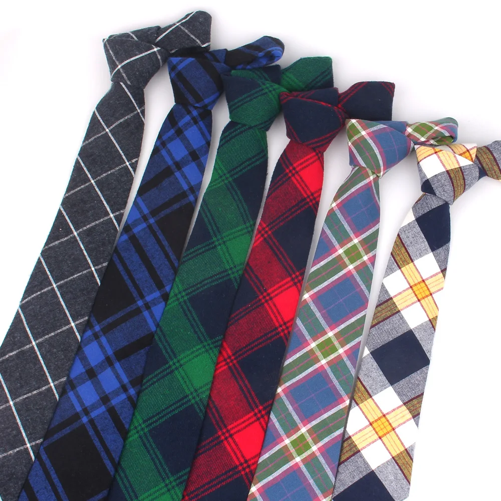 Top Trends: Cotton Mens Tie Skinny Plaid Neck Tie For Wedding Business Casual Fashion Neckties For Men Women Classic Suits Slim Neck Ties Shoppable Styles