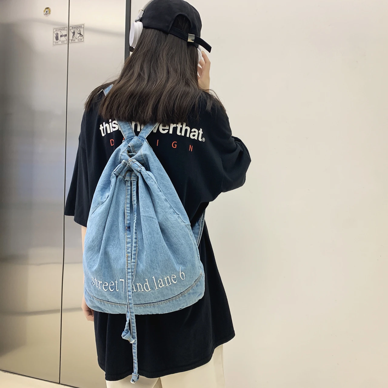 Top Trends: Fashion Girl College School Bag Casual New Simple Denim Backpack Vintage Book Packbags For Teenage Travel Jeans Rucksack Women Shoppable Styles