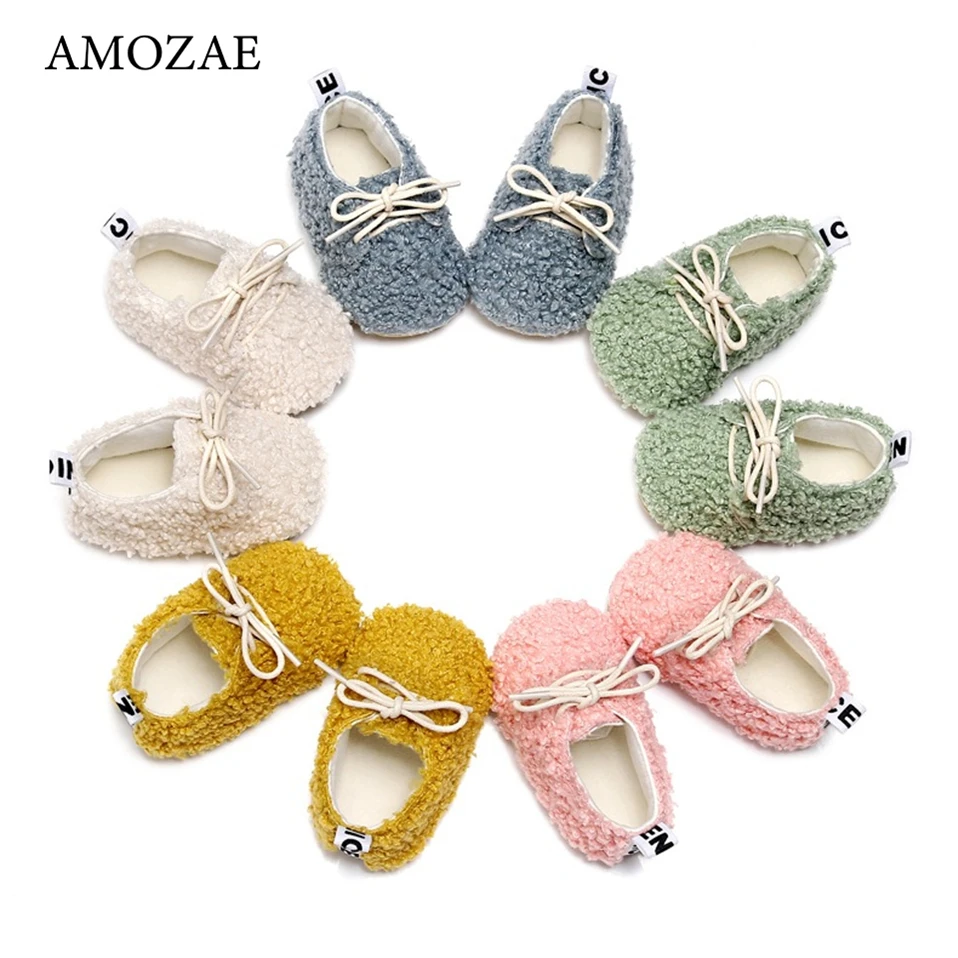 Top Trends: 2023 Unisex Baby Shoes Winter New British Style Lace-up Cotton Shoes Hard-soled Children Baby Toddler Shoes 0-2 Years Old Shoppable Styles