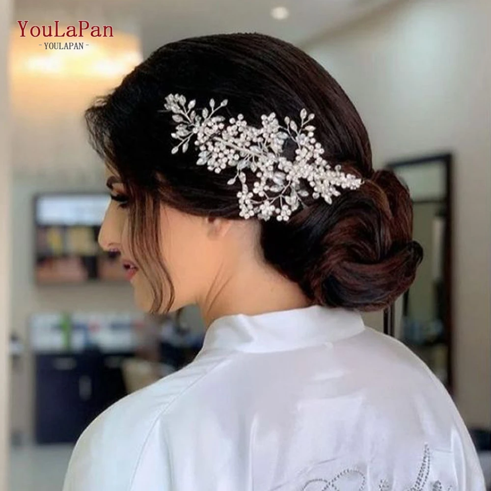 Top Trends: YouLaPan HP253 Bridal Headpiece Barrettes Hair Clips Vine Rhinestone Floral Wedding Hair Accessories Brides Hair Jewelry Shoppable Styles