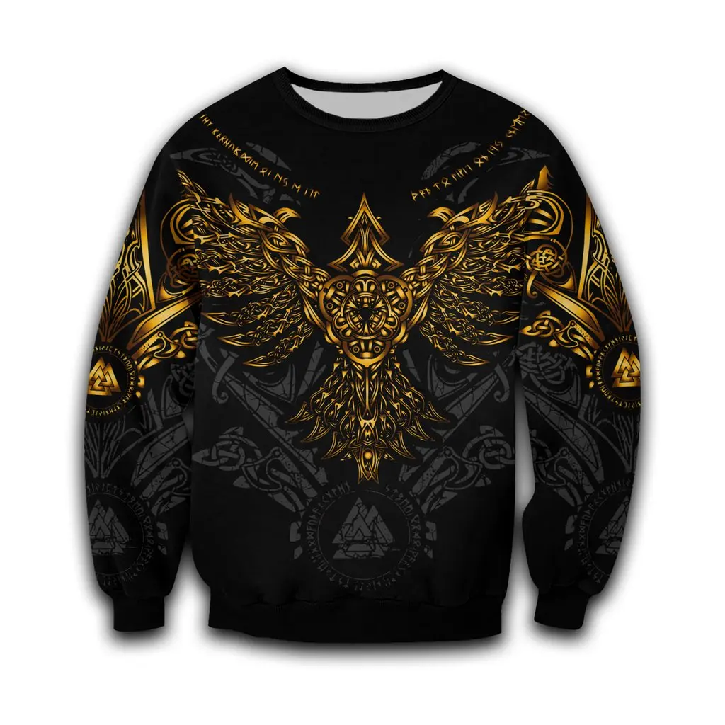 Top Trends: Huginn And Muninn Raven Gold Tattoo 3D Printed Unisex Deluxe Hoodie Sweatshirt Pullover Casual Tracksuit Sudadera Hombre DW0352 Shoppable Styles - Image 3