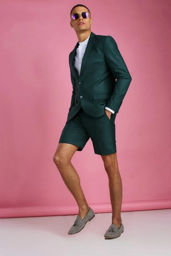 Top Trends: 2020 Casual Summer Green Wedding Tuxedos Beach Wedding Suits For Men Short Groom Wear Formal Dinner Prom Party Blazer Suits Shoppable Styles