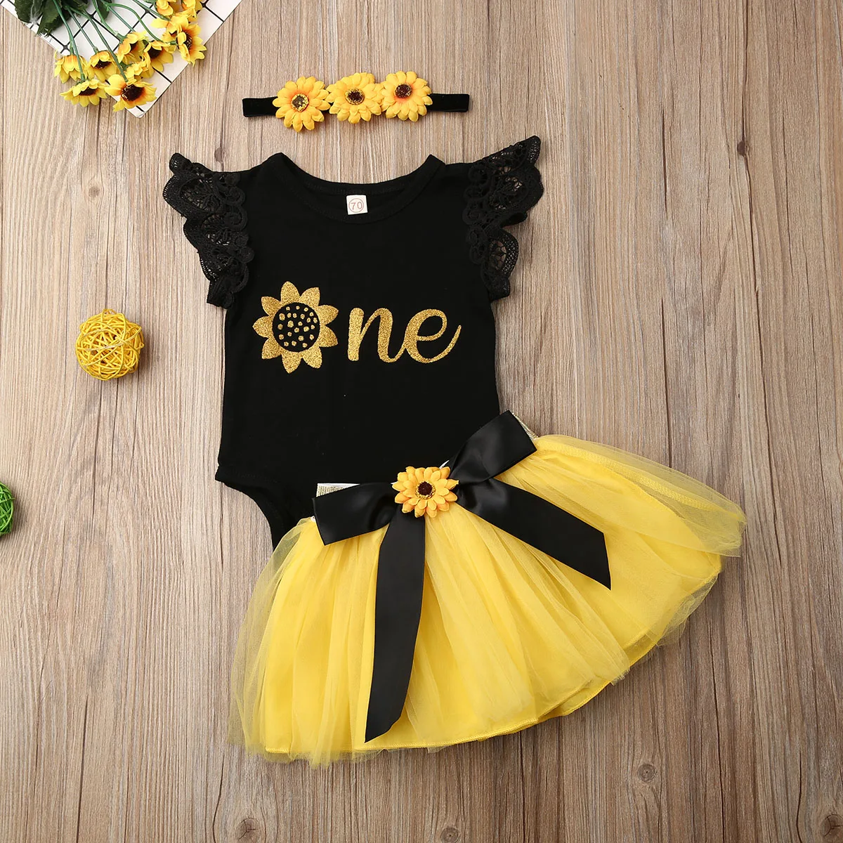 Top Trends: Mildsown Newborn Baby Girl Clothes My 1st Birthday Lace Ruffle Sleeveless Romper Tops Mini Tulle Skirt Headband 3Pcs Outfits Set Shoppable Styles