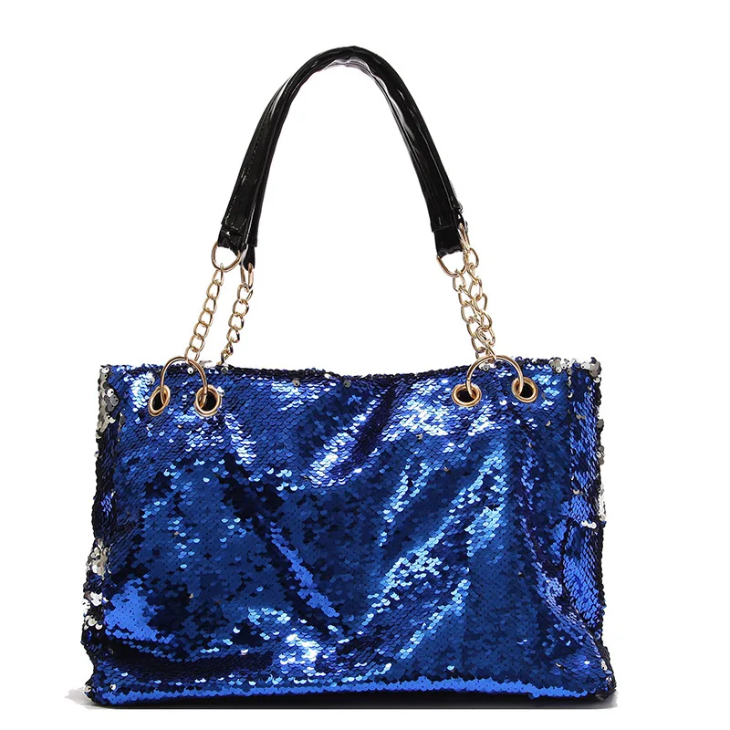 Top Trends: Female Fashion Big Bag New Tide Portable Large Capacity Single Han Edition Color Sequins Female Bag Chain Bag Shoulder Bag Shoppable Styles