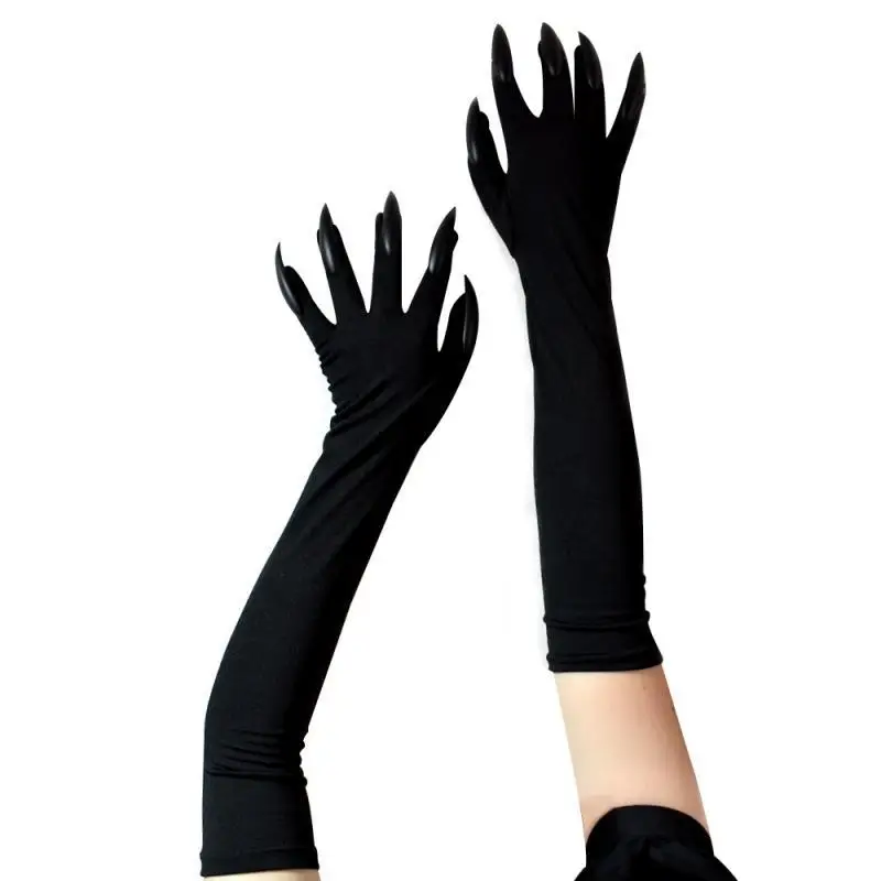 Top Trends: Cool Halloween Gloves Long Ghost Claw Dress Up Gloves Fashion Black Long Nails Cosplay Halloween Funny Gloves Shoppable Styles