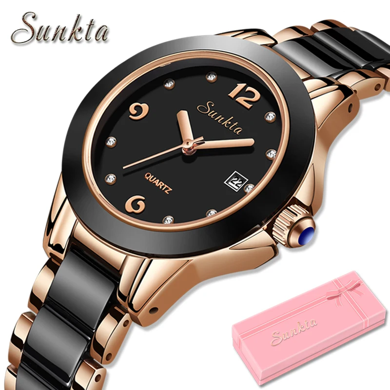 Top Trends: SUNKTA Women Watches Luxury Brand Watch Bracelet Waterproof Diamond Ladies Wrist Watches For Women Quartz Clock Relogio Feminino Shoppable Styles