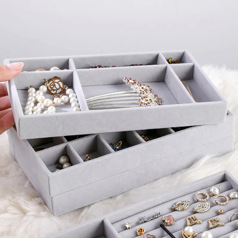 Top Trends: Hot Sales Fashion Portable Velvet Jewelry Ring Jewelry Display Organizer Box Tray Holder Earring Jewelry Storage Case Showcase Shoppable Styles