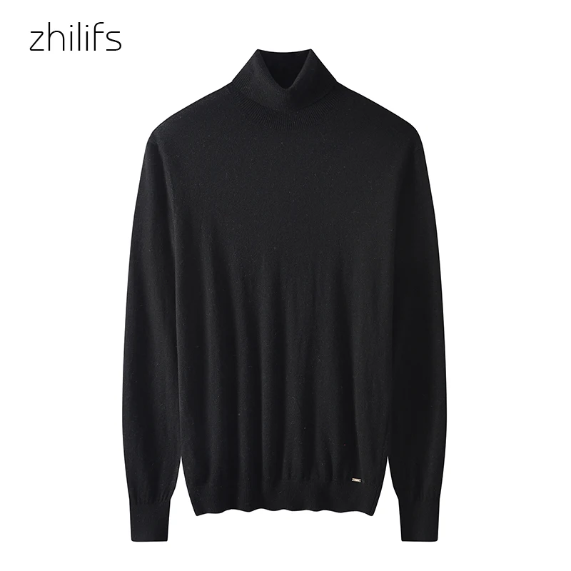 Top Trends: High Quality 2021 Spring And Autumn Sweater Men Turtleneck Long-sleeved Sweaters 16 Needle Superfine Merino Wool Knitted Tees Shoppable Styles - Image 2