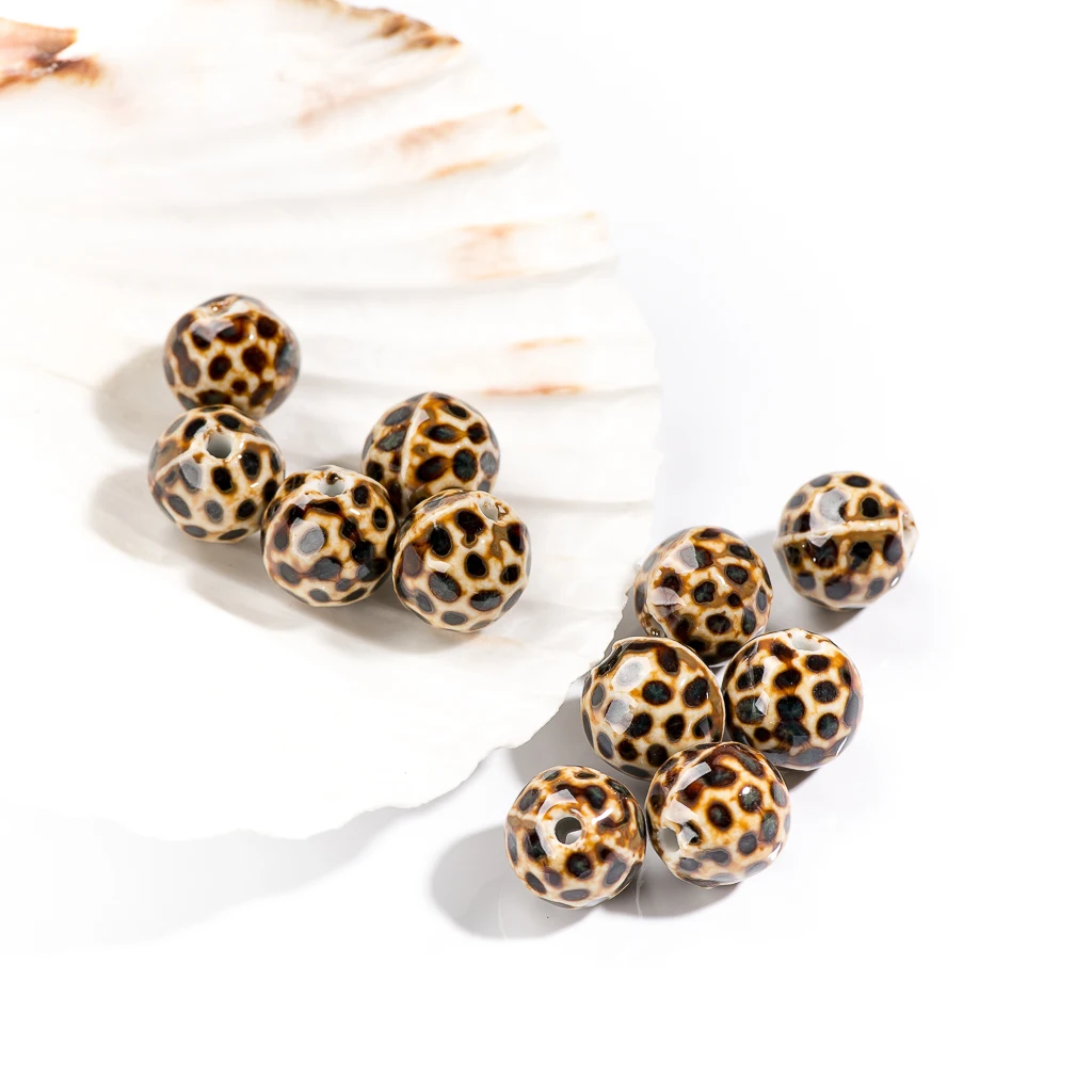 Top Trends: 15 #10pcs Fashion Leopard Ceramic Beads High Quality Porcelain Jewelry Accessories #MY262 Shoppable Styles