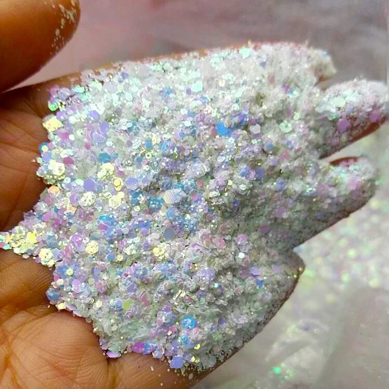 Top Trends: 50G Chameleon Glitter Hexagon Paillette Nail Sequins Flakes Mixed Color Shift Glitter Nail Art Flake Manicure Chunky Glitter #M9 Shoppable Styles