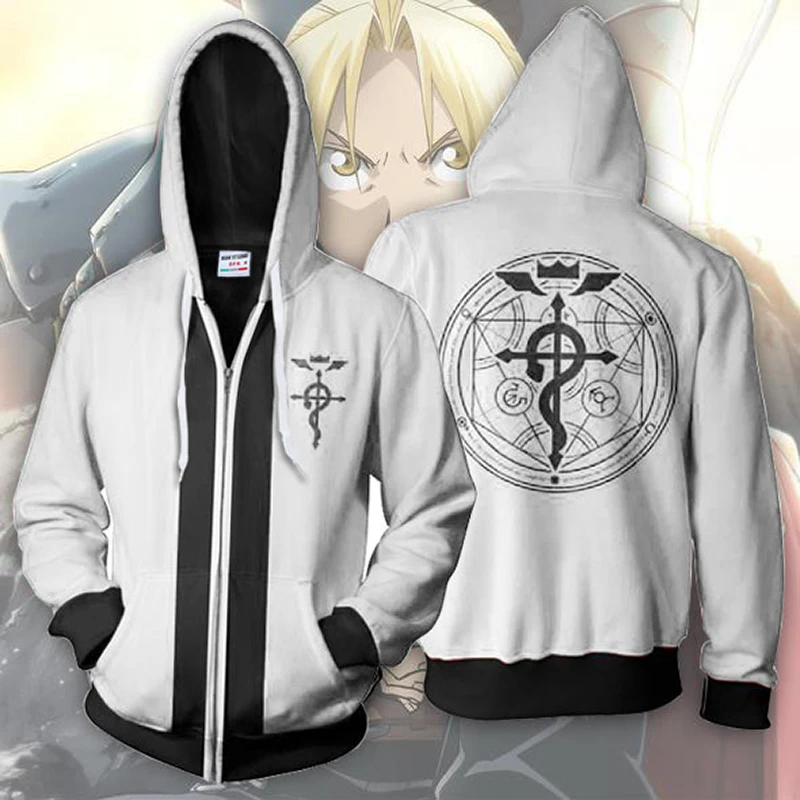 Top Trends: Fullmetal Alchemist Edward Elric's Autumn Zipper Jacket Hoodie Coat Anime Cosplay Sweatshirts Tracksuits Tops Clothes Drop Ship Shoppable Styles