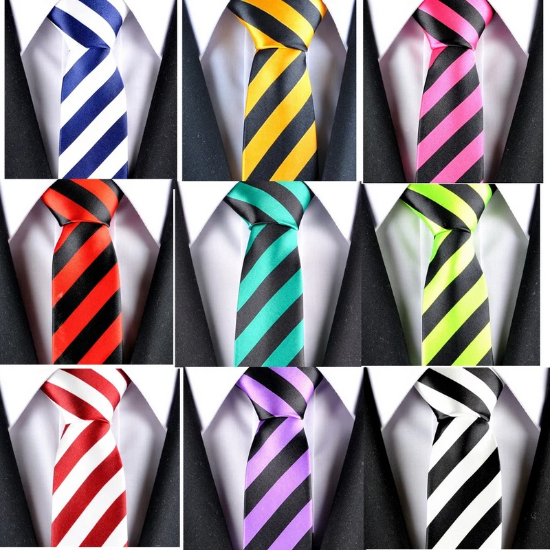 Top Trends: NEW STYLE Blue Red Green White Yellow Black Stripe Man's Classic Rayon Polyester Tie Business Wedding Party Men Fashion Necktie Shoppable Styles