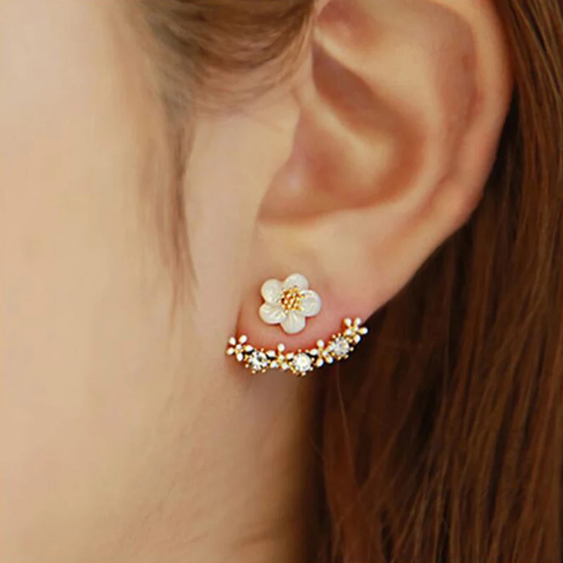 Top Trends: New Cute Small Daisy Flowers Stud Earrings For Women Korean Sweet Crystal Flower Earring Girls Fashion Elegant Jewelry Shoppable Styles