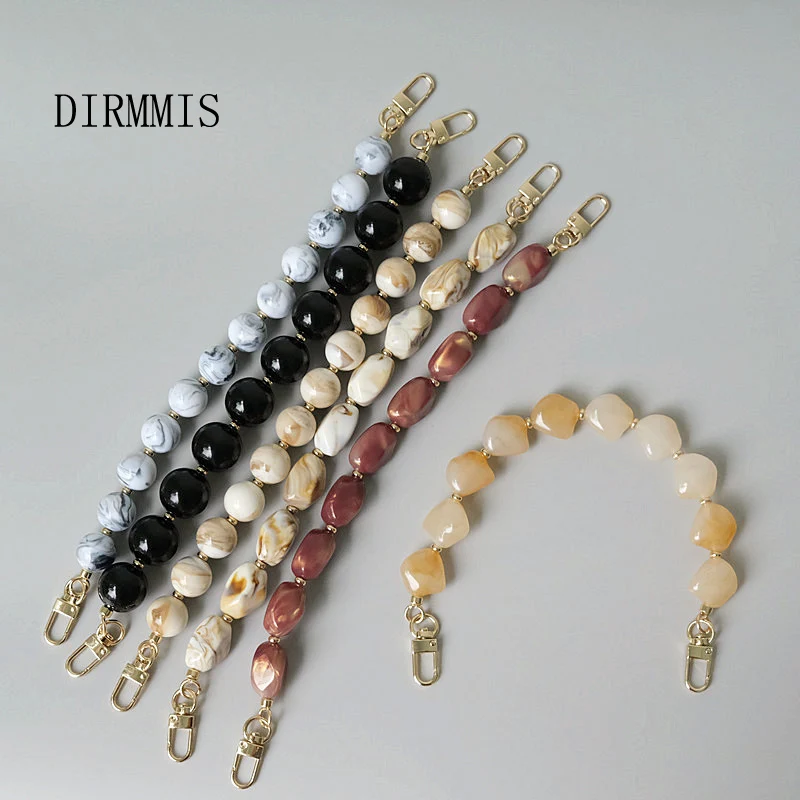 Top Trends: New Woman Bag Accessory Black Beige Red Acrylic Resin Beads Parts Handcrafted Wristband Women Replacement Bag Handle Chain Shoppable Styles