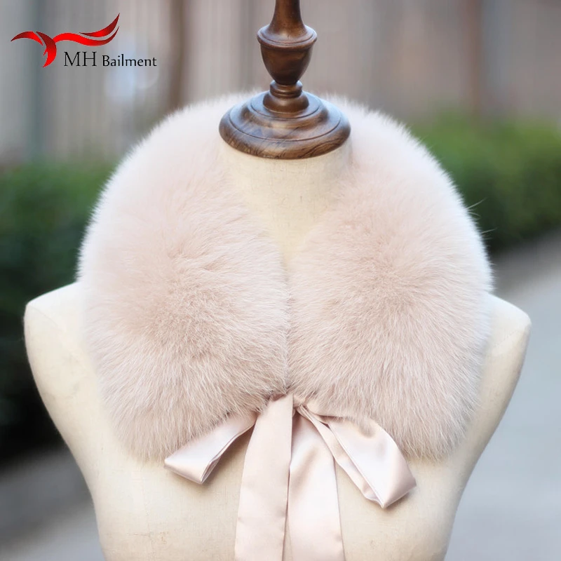 Top Trends: Fox Fur Collar Ladies Winter New Ribbon Scarf Coat Collar Fashion Warmth Real Fox Fur Scarf Multiple Colors Women Shoppable Styles