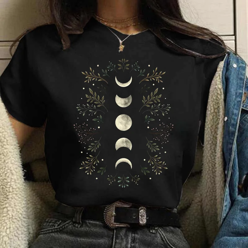 Top Trends: Women&#039;s Harajuku T-shirt Multicolor Floral Moon Print T-shirt Casual Short Sleeve 90&#039;s Women&#039;s T-shirt Shoppable Styles