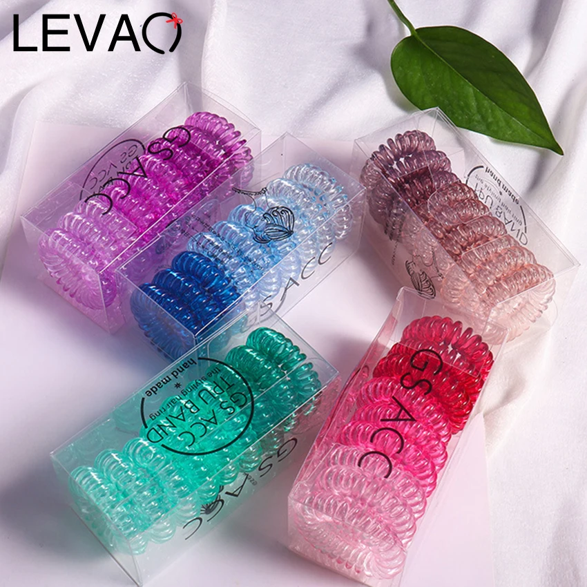 Top Trends: Levao 3 / 5 / 9Pcs Hair Ties Colorful Elastic Plastic Hair Band Rubber Telephone Cord Scrunchies Hair Accessories Headwear Shoppable Styles