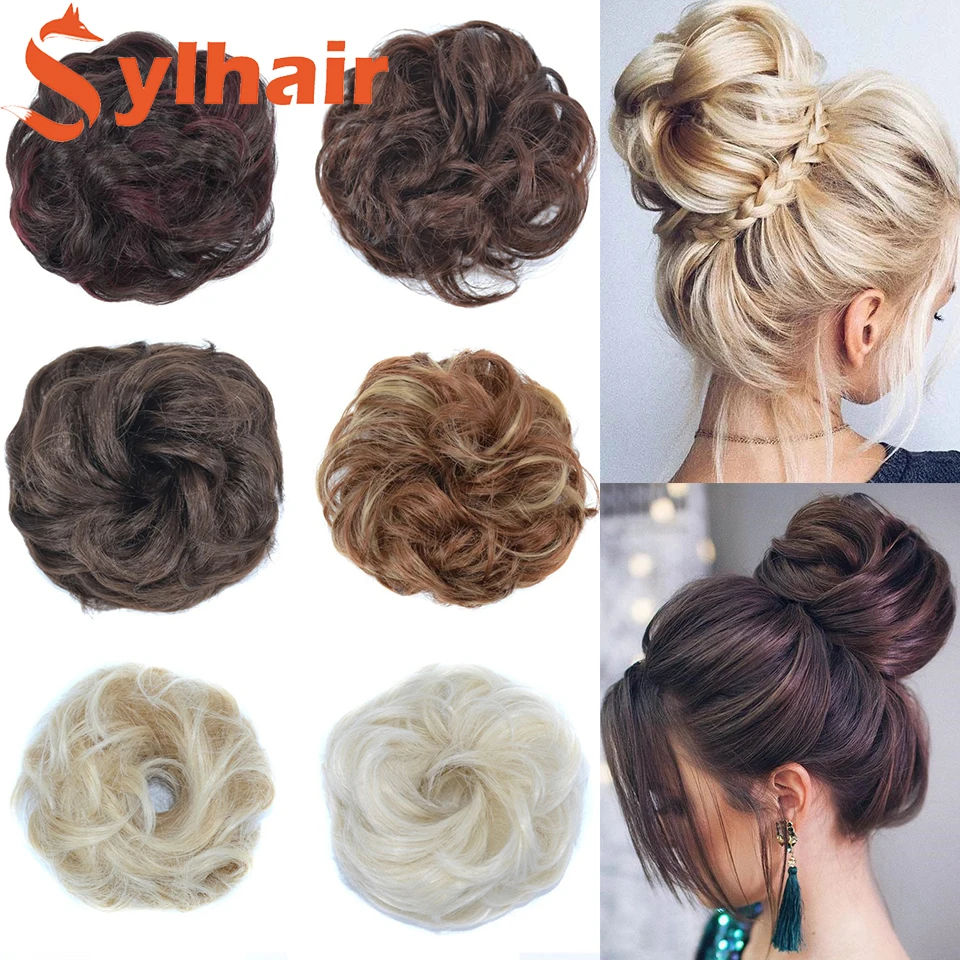 Top Trends: Hair Chignon Donut Synthetic Bun Fluffy Tousled Messy Curly Wig Elastic Band For Women Shoppable Styles