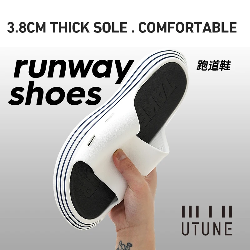 Top Trends: UTUNE Outside Slippers Men Summer Runway Shoes EVA Outdoor Women Slides Soft Thick Sole Non-slip Pool Beach Sandals Indoor Bath Shoppable Styles