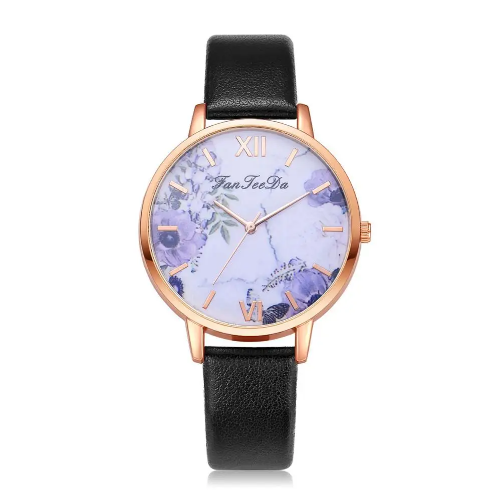 Top Trends: Fresh 2021 Women Watches Fashion Casual Flower Ladies Wristwatches Green Vintage Leather Quartz Watch Simple Woman Clock Gifts Shoppable Styles