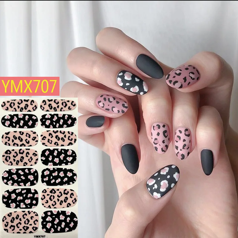 Top Trends: Baking Free Leopard Print Pattern Full Cover Nail Stickers Nail Polish Nail Decoration Self Adhesive Decals Sliders Manicuring Shoppable Styles - Image 4