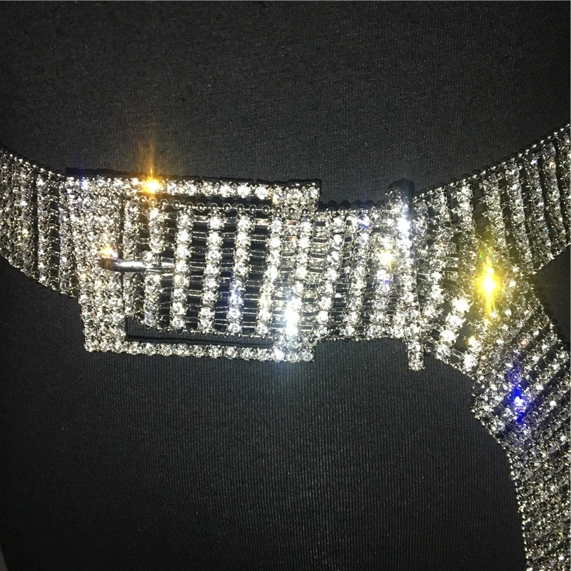 Top Trends: Gold Silver Glitter Crystal Rhinestone Belts Adjustable Metal Buckle Long Waistbands Sexy Women Party Club Waist Chain Belt 2022 Shoppable Styles - Image 6