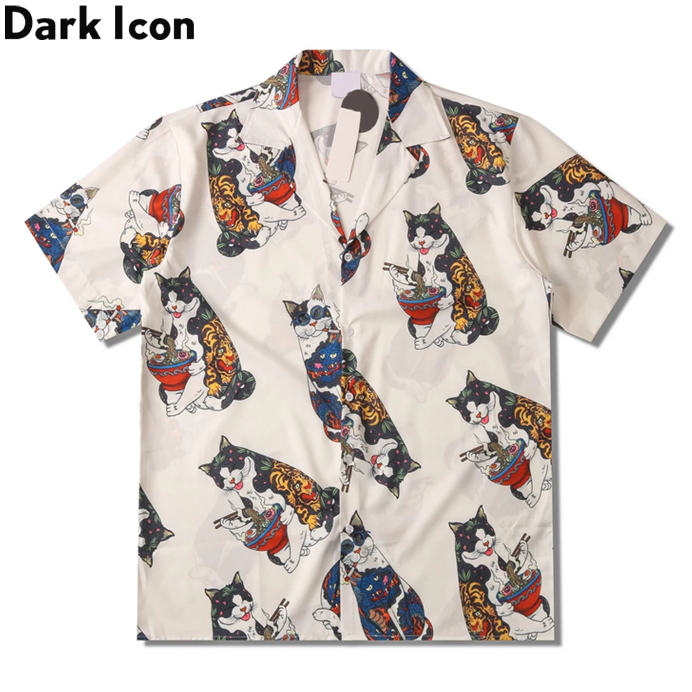 Top Trends: Dark Icon Harajuku Cat Polo Shirt Men Summer Men's Hawaiian Shirt Man Blouse Shoppable Styles