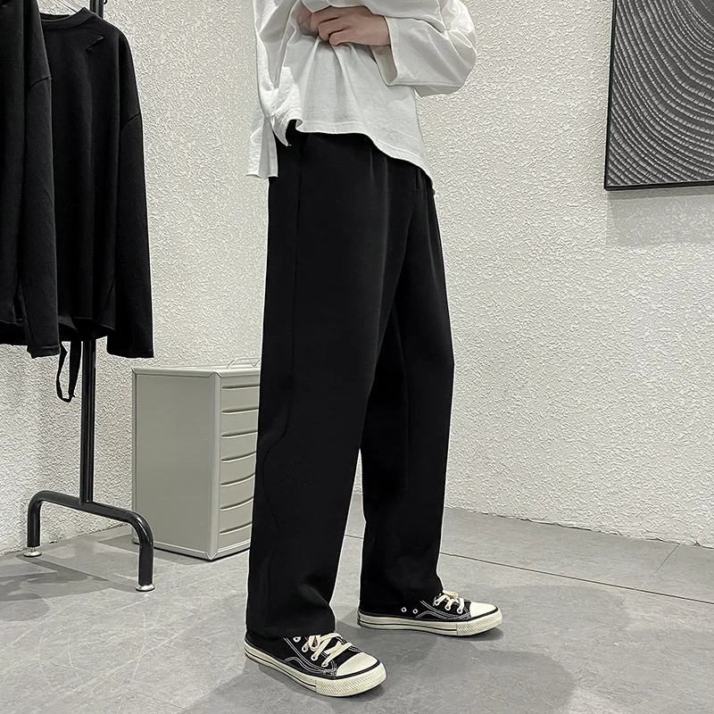 Top Trends: Black Suit Pants Men Fashion Society Mens Dress Pants Korean Loose Straight Wide-leg Pants Men Casual Office Formal Trousers Shoppable Styles