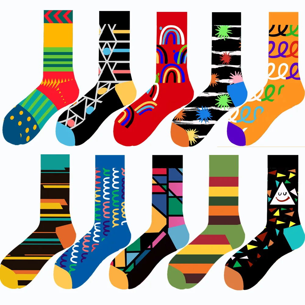 Top Trends: Brand Men's Socks Happy Socks Space Astronaut Color Combed Cotton Leisure Harajuku Skateboard Winter Thermal Cotton Socks Shoppable Styles - Image 3