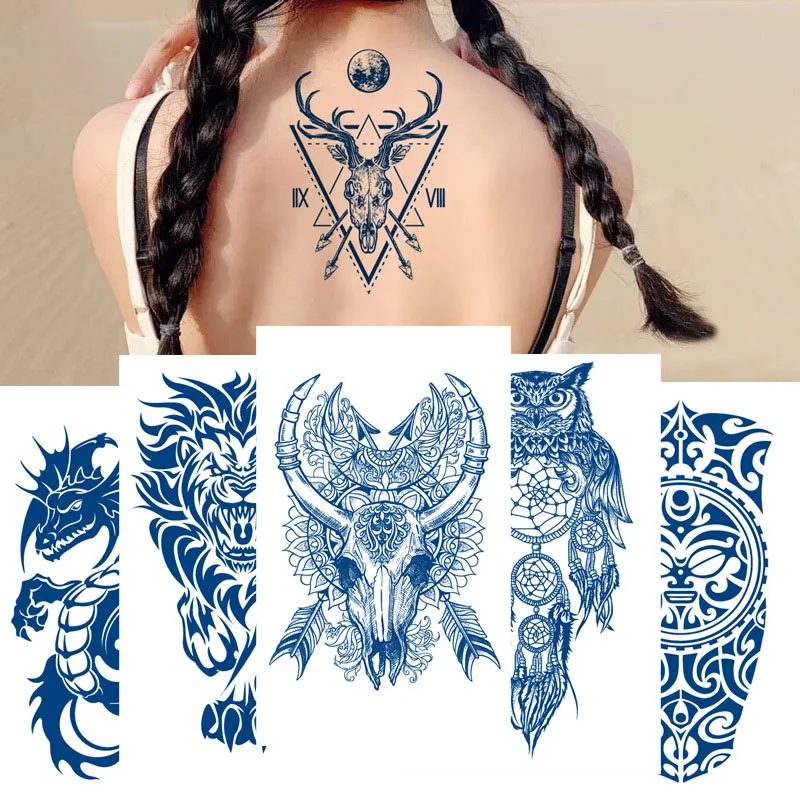 Top Trends: Juice Ink Tattoos Body Art Lasting Waterproof Temporary Tattoo Sticker Lion Tiger Tatoo Arm Fake Astronaut Tatto Women Men Shoppable Styles