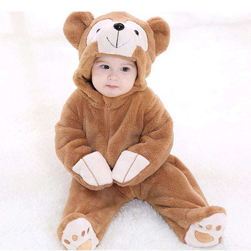 Top Trends: Newborn Baby Long Sleeve Duffy Bear Cospaly Costume Animal Rompers Hooded For Boys Girls Warm Cotton Footed Overall Jumpsuit Shoppable Styles