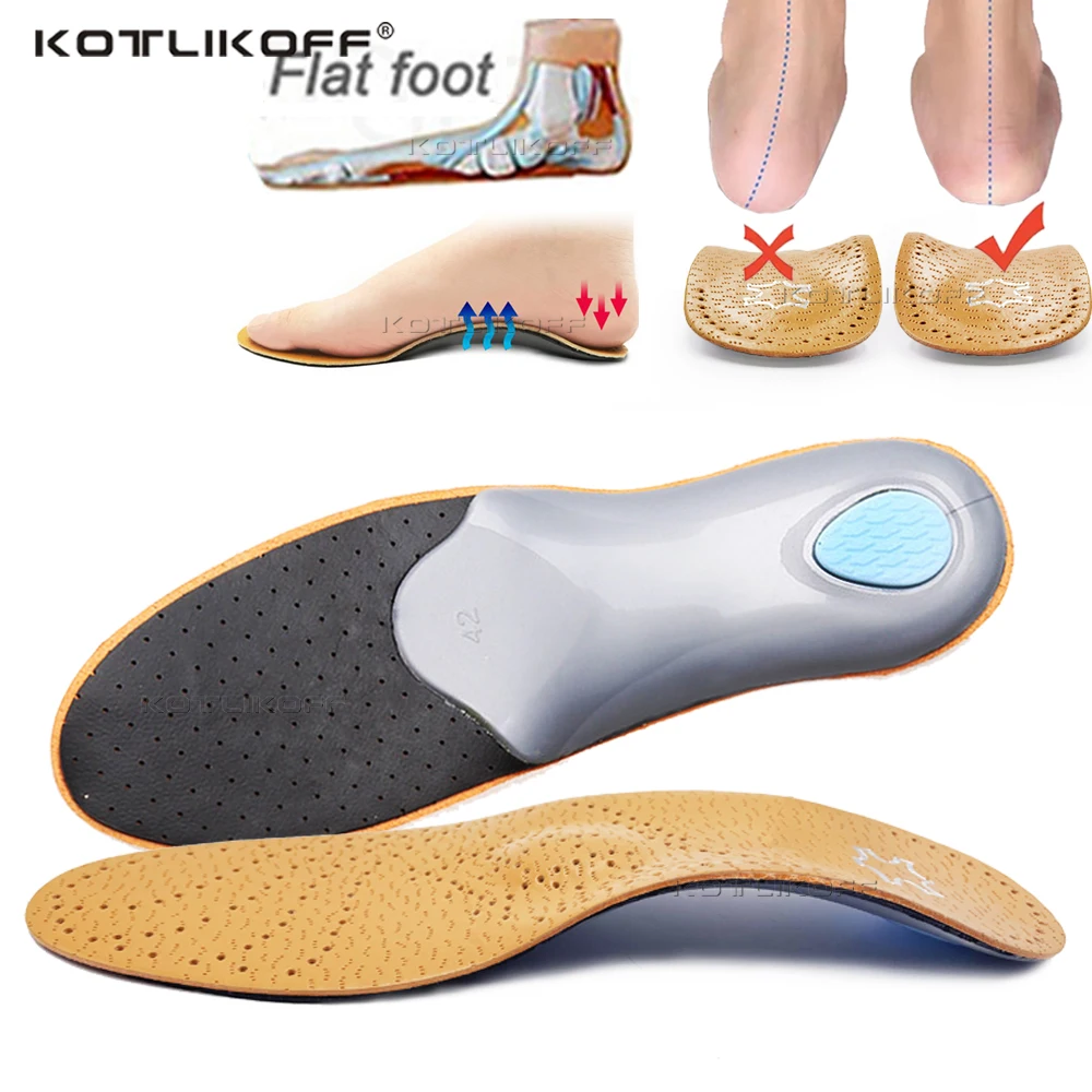 Top Trends: Leather Orthotic Insole For Flat Feet Arch Support Orthopedic Shoes Sole Insoles For Feet Men's Shoes Women Children O / X Leg Pad Shoppable Styles