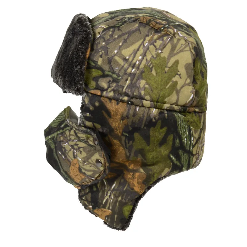 Top Trends: Camouflage Ushanka Outdoor Warm Cap Winter Thick Flight Trooper Hat Forest Camo Waterpoof Coldproof Hats Earflaps Mask Neck Flap Shoppable Styles - Image 6