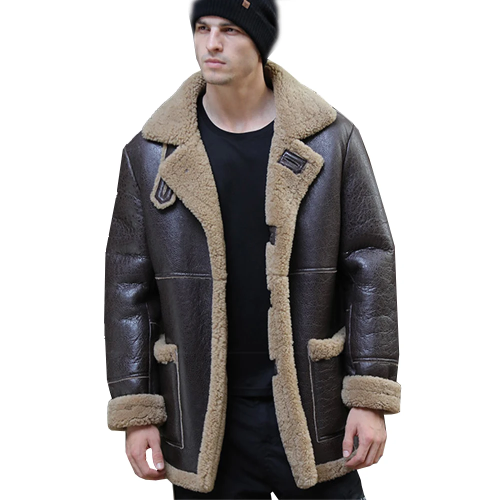 Top Trends: LUHAYESA Thicken Warm Natural Sheepskin Fur Shearling Men Leather Genuine Real Fur Coat Winter Warm Brown Fur Fashion Clothing Shoppable Styles